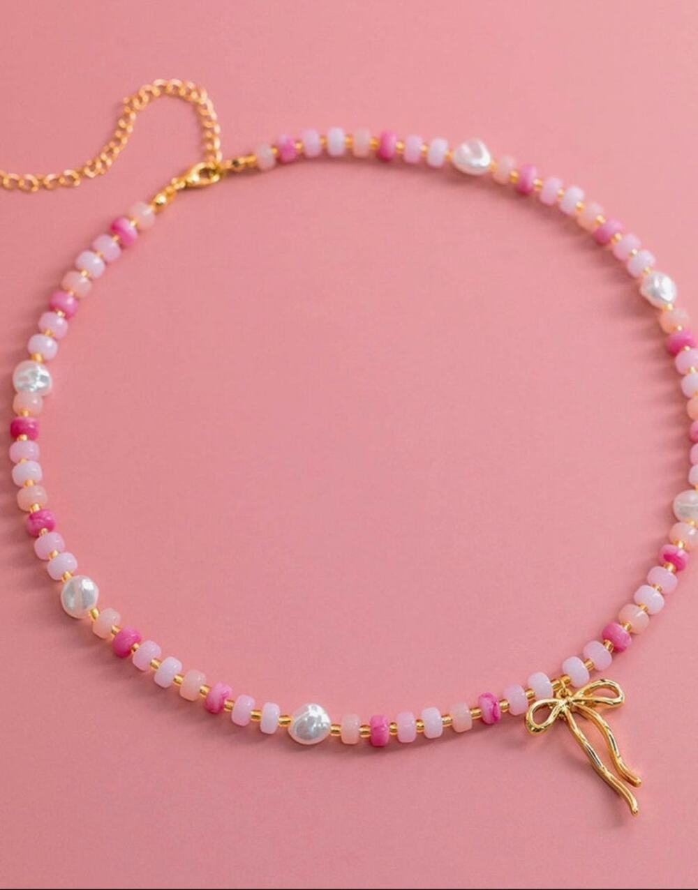 Pastel Crush Coquette Bead Pearl Necklace